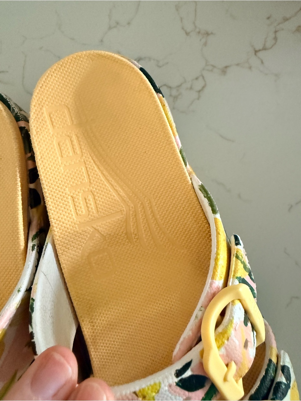 Dansko Yellow Floral Double Buckle Slide Sandals - Picture 3 of 10